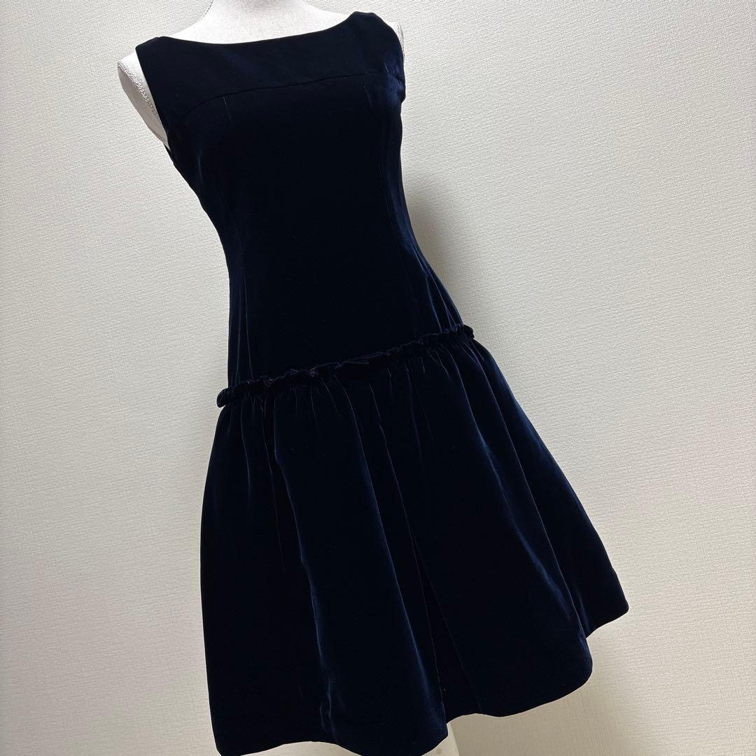美品　Rene ネイビー ベルベット ノースリーブ ワンピース36 ドレス 楽天市場】rene ルネ ワンピース 36の通販