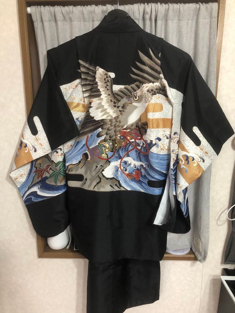 即日発送 七五三 五歳 着物 羽織 袴 8点セット 懐刀 お守り 腰紐付き SOUBIEN（創美苑） 七五三 着物 5歳 販売 五歳 袴セット 羽織 半襦袢