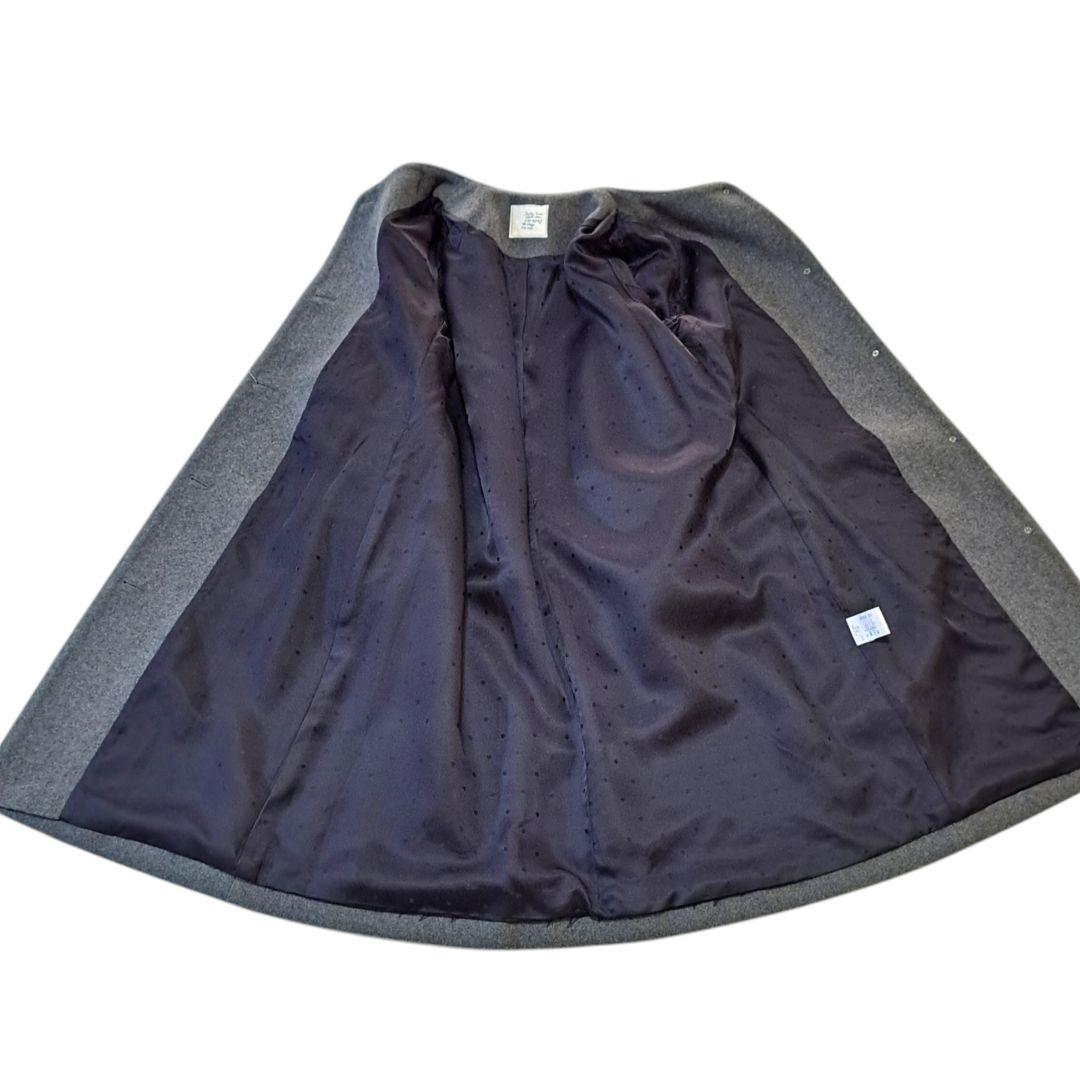 希少新品タグ付 Sally Scott ウールノーカラーコート 11号 グレー