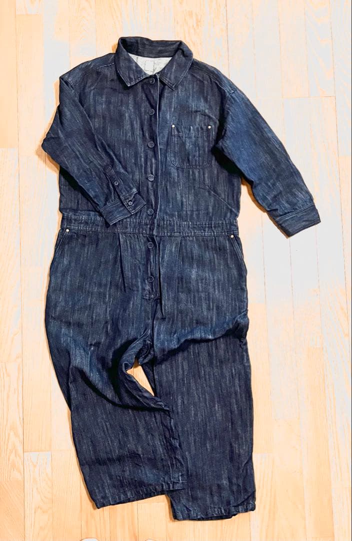 &yarn コットンリネン デニム ジャンプスーツ - メルカリ