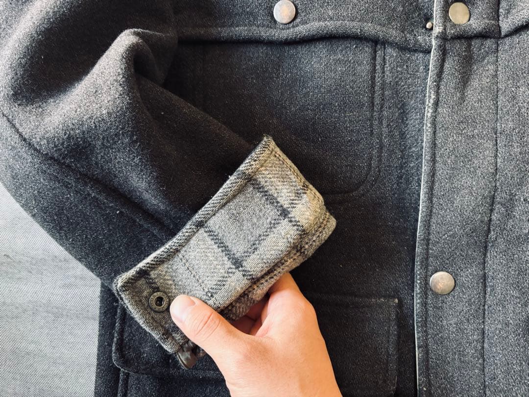 t*t様 L.L.Bean ウールジャケット チェック裏地 ダークグレー　ハーフ