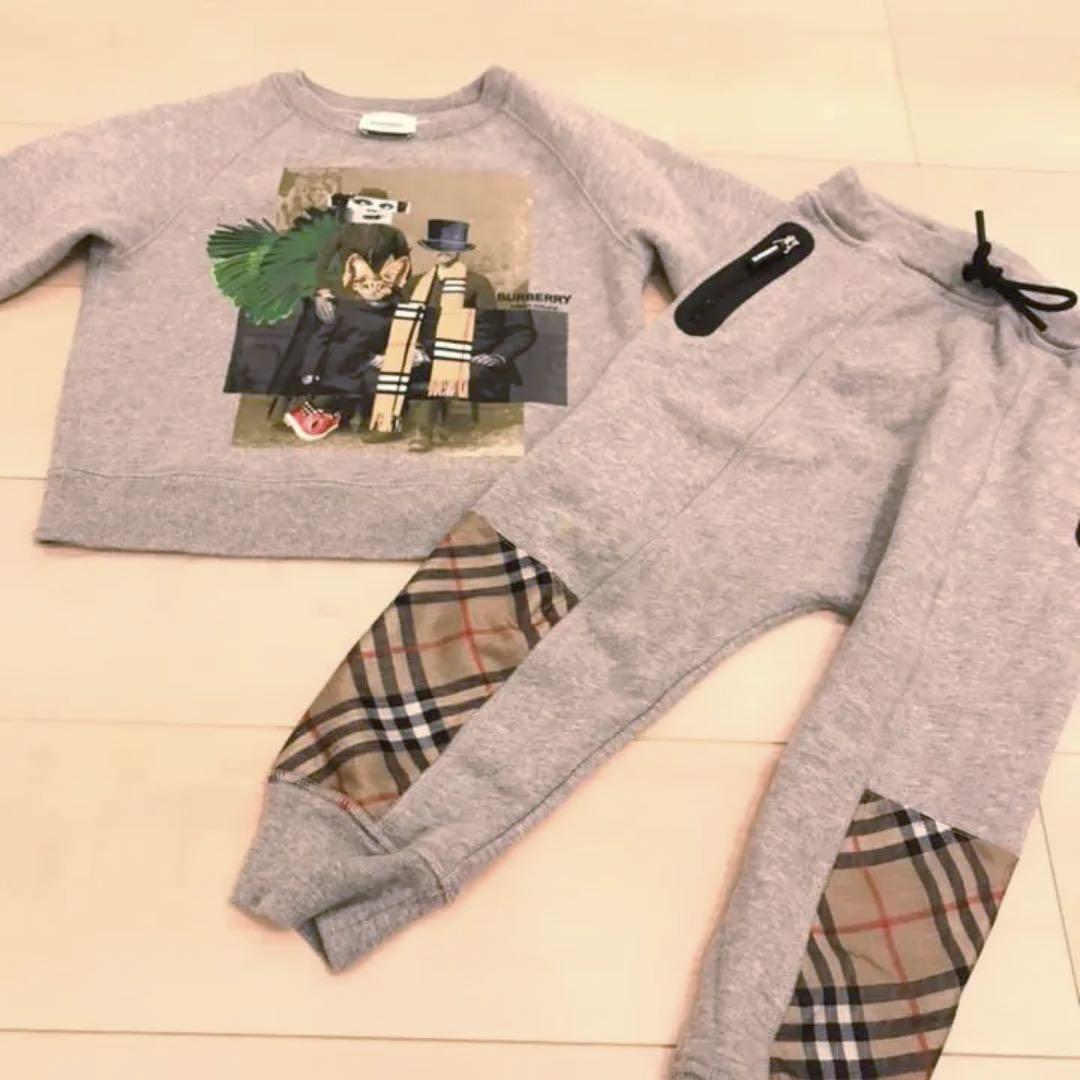 Burberry キッズ　バーバリー　スウェット　4Y 6Y 100〜110 EKD cotton jersey sweatshirt in black - Burberry Kids | Mytheresa