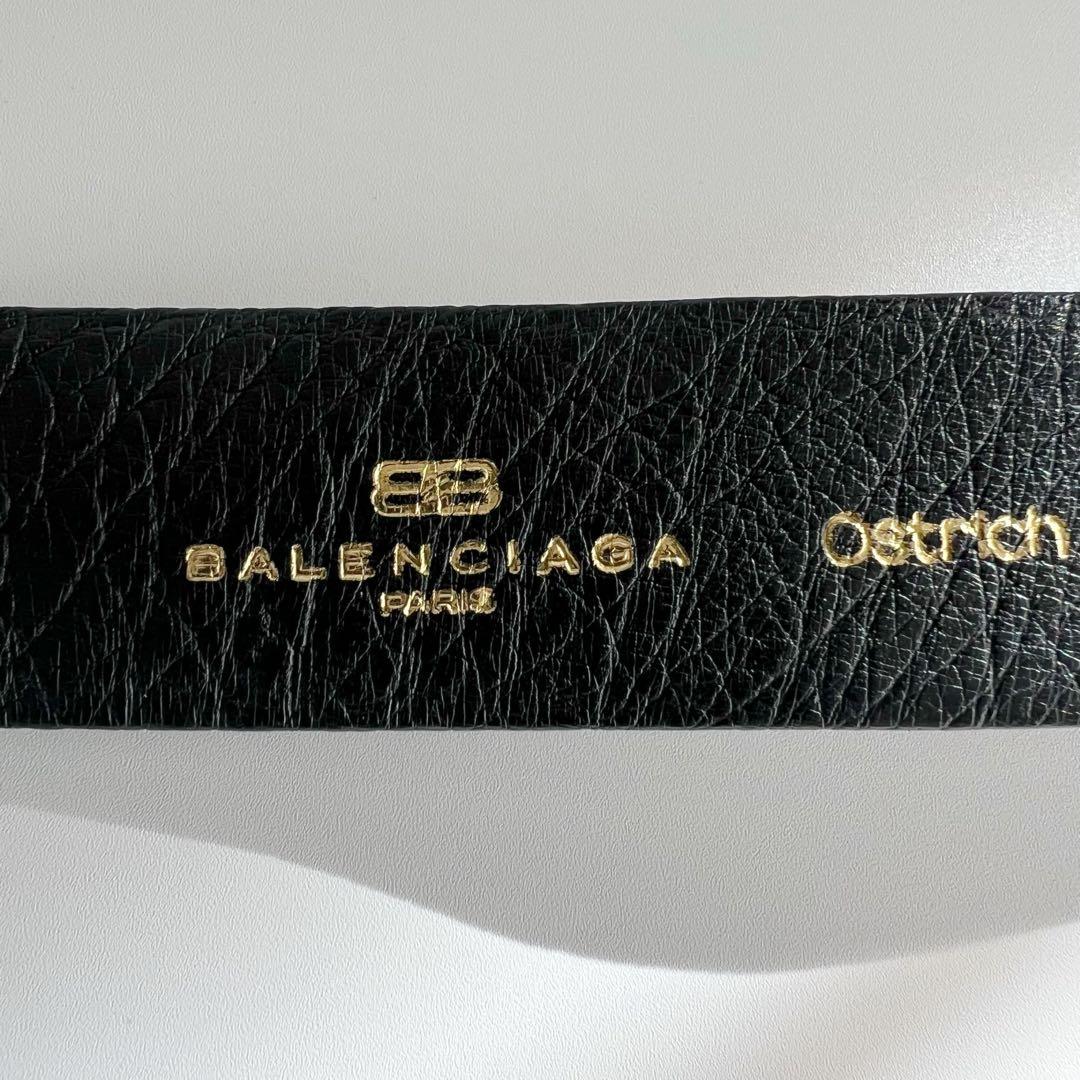 希少 BALENCIAGA バレンシアガ ベルト オーストリッチ ブラック