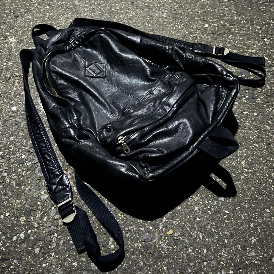 00's archive 牛革 100% リュックサック backpack 黒 - メルカリ
