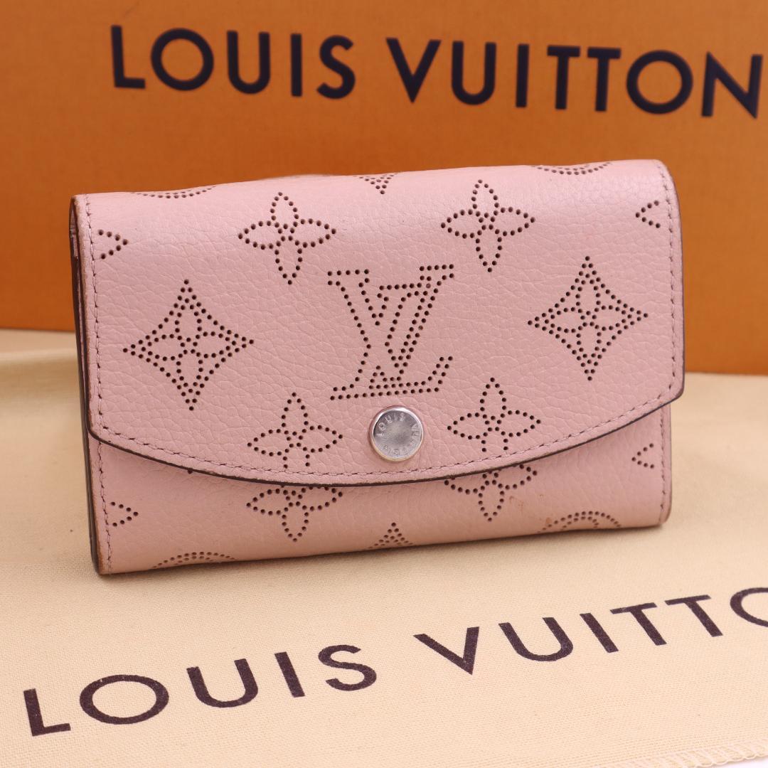 ルイヴィトン マヒナ ポルトモネ アナエ 財布 ピンク 箱付 ★イニシャル跡あり ルイヴィトン マヒナ ポルトモネ アナエ 財布 ピンク 箱付