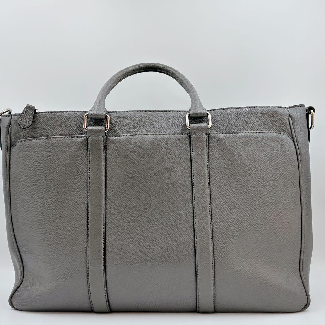 COACH コーチ 2WAY レザー ビジネスバッグ ショルダー グレー - メルカリ