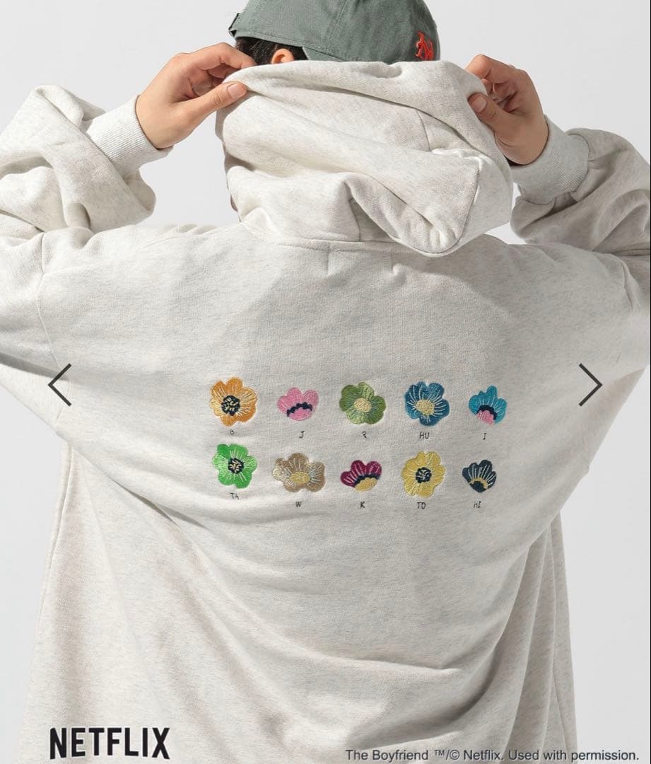 ボーイフレンド シーズン2 × ニコアンド【コラボ フーディー 】グレーL