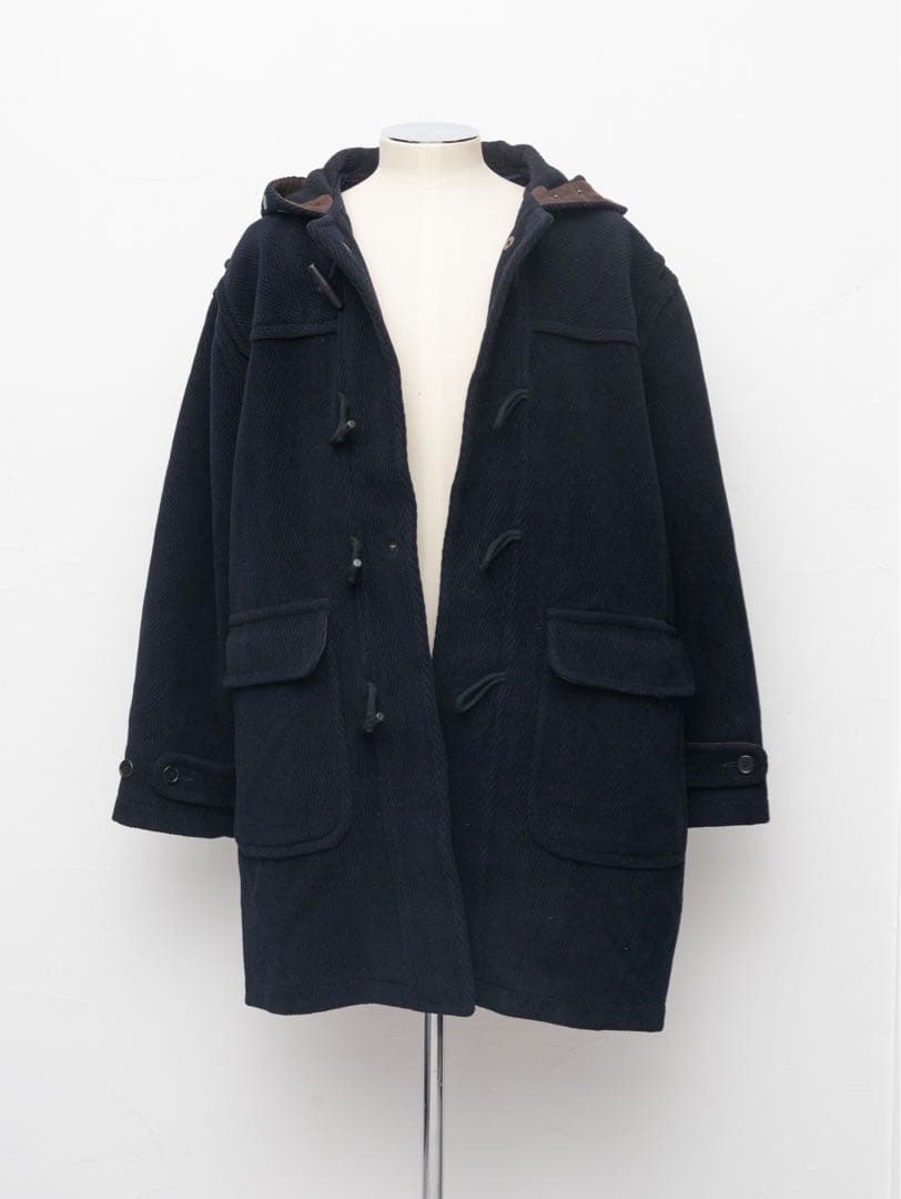 イタリア製】80s90sカシミヤ混 ダッフルコート ウールヘリンボーン