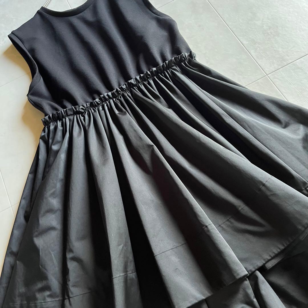 美品✨LE PHIL リモンタナイロンツイルティアードワンピース ブラック