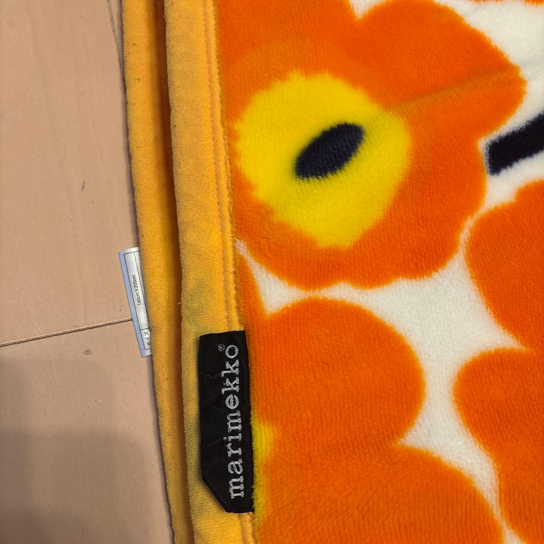マリメッコ シングル毛布 西川 ウニッコ 柄 オレンジ - メルカリ