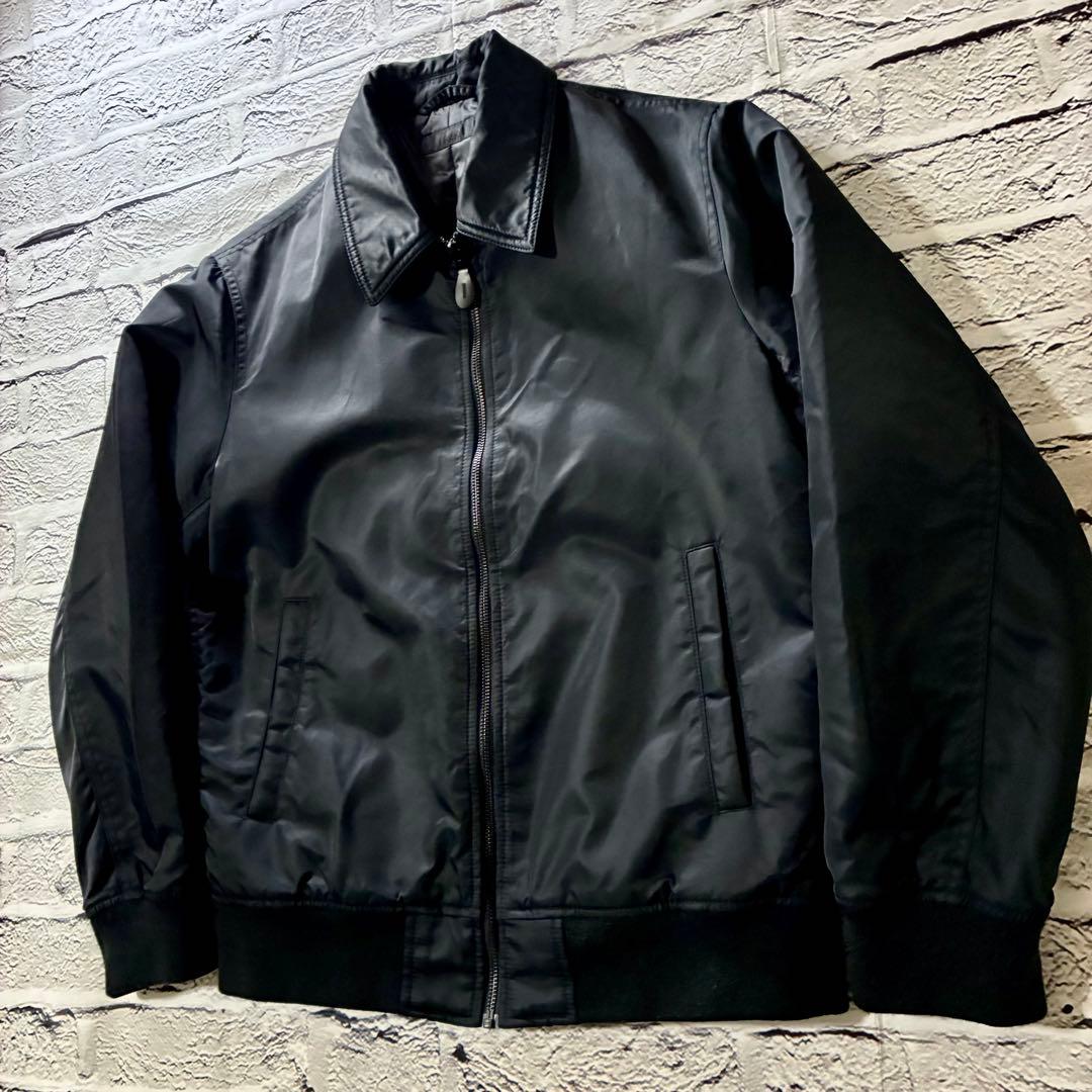 美品】UNIQLO フライトジャケット 襟付き MA-1 M ブラック - メルカリ