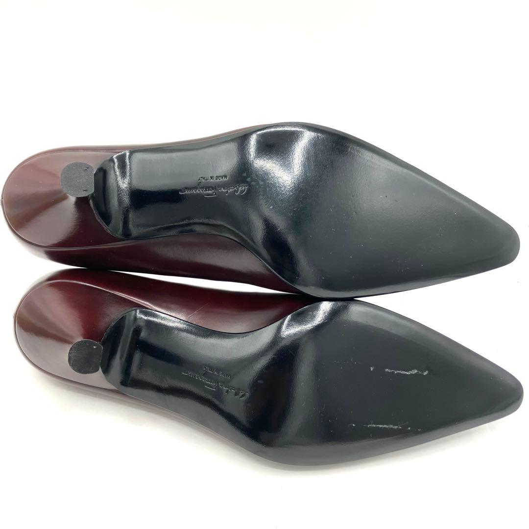 サルヴァトーレフェラガモ　パンプス　7.5C リボン バイカラー　本革