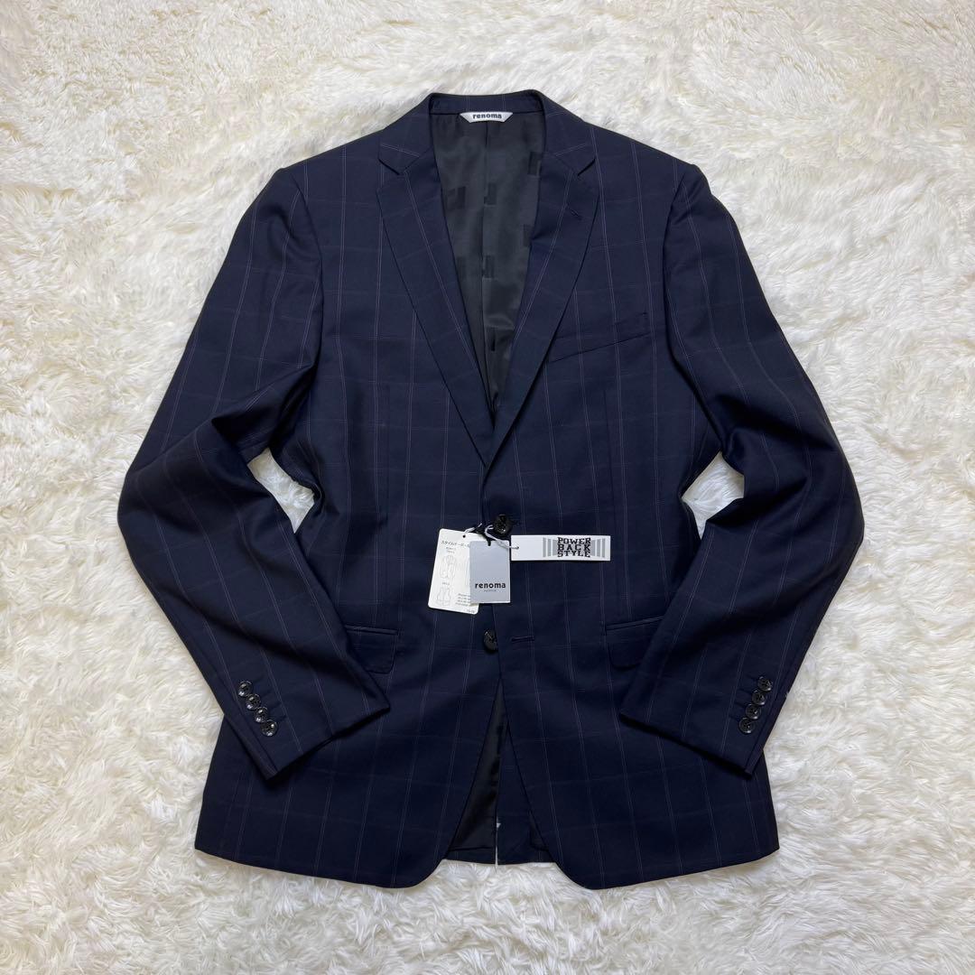 未使用】レノマ スーツ Y7 ネイビー チェック - メルカリ