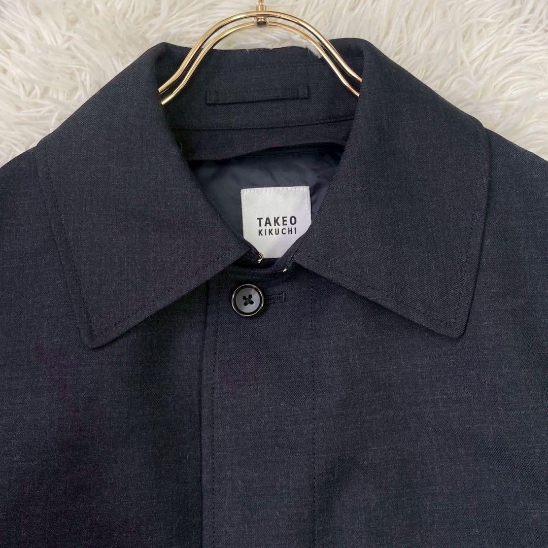 《美品》 TAKEO KIKUCHI コート ネイビー M ビジネス フォーマル