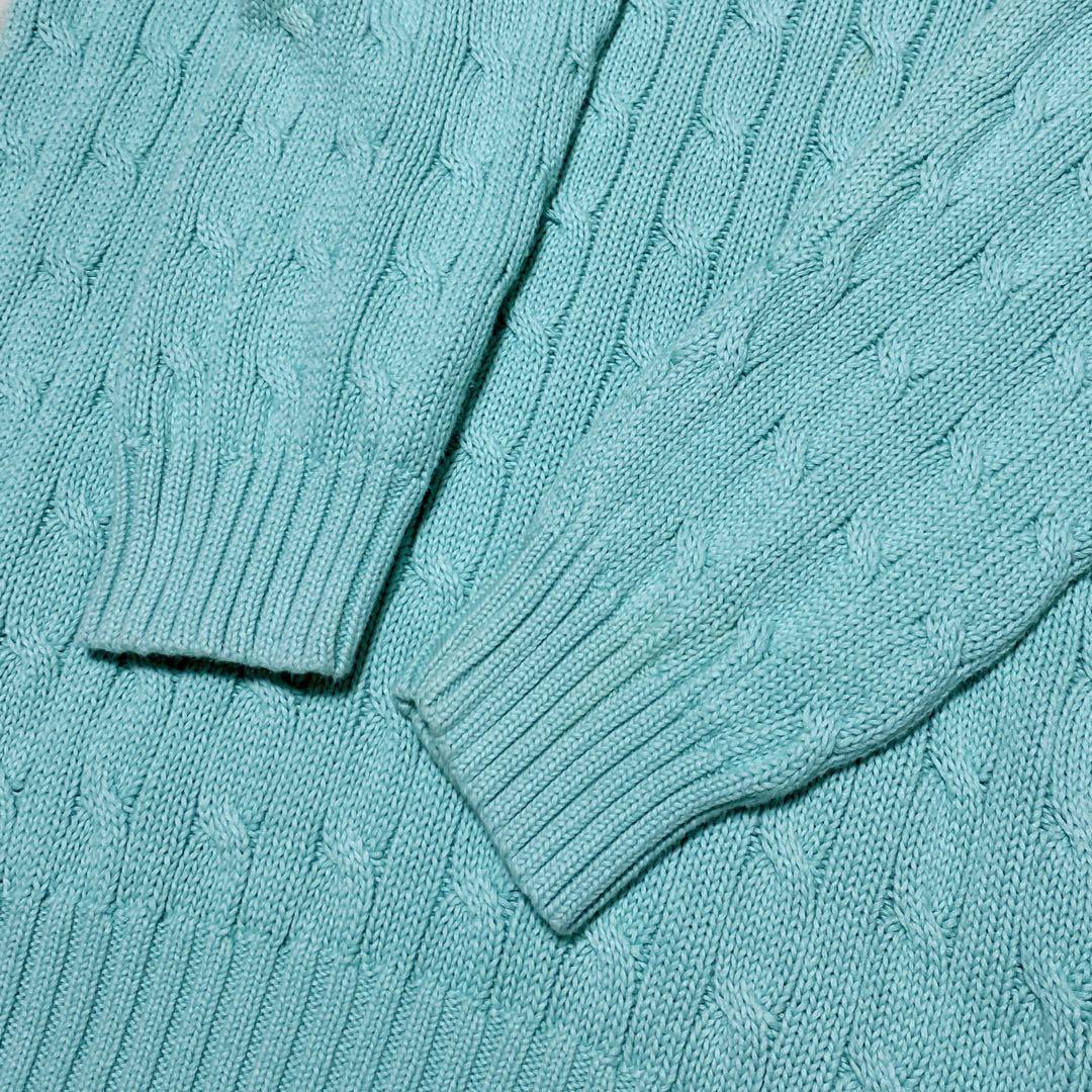 う*ぎ様 美品✨ポロラルフローレンケーブルニット XL ミントグリーン