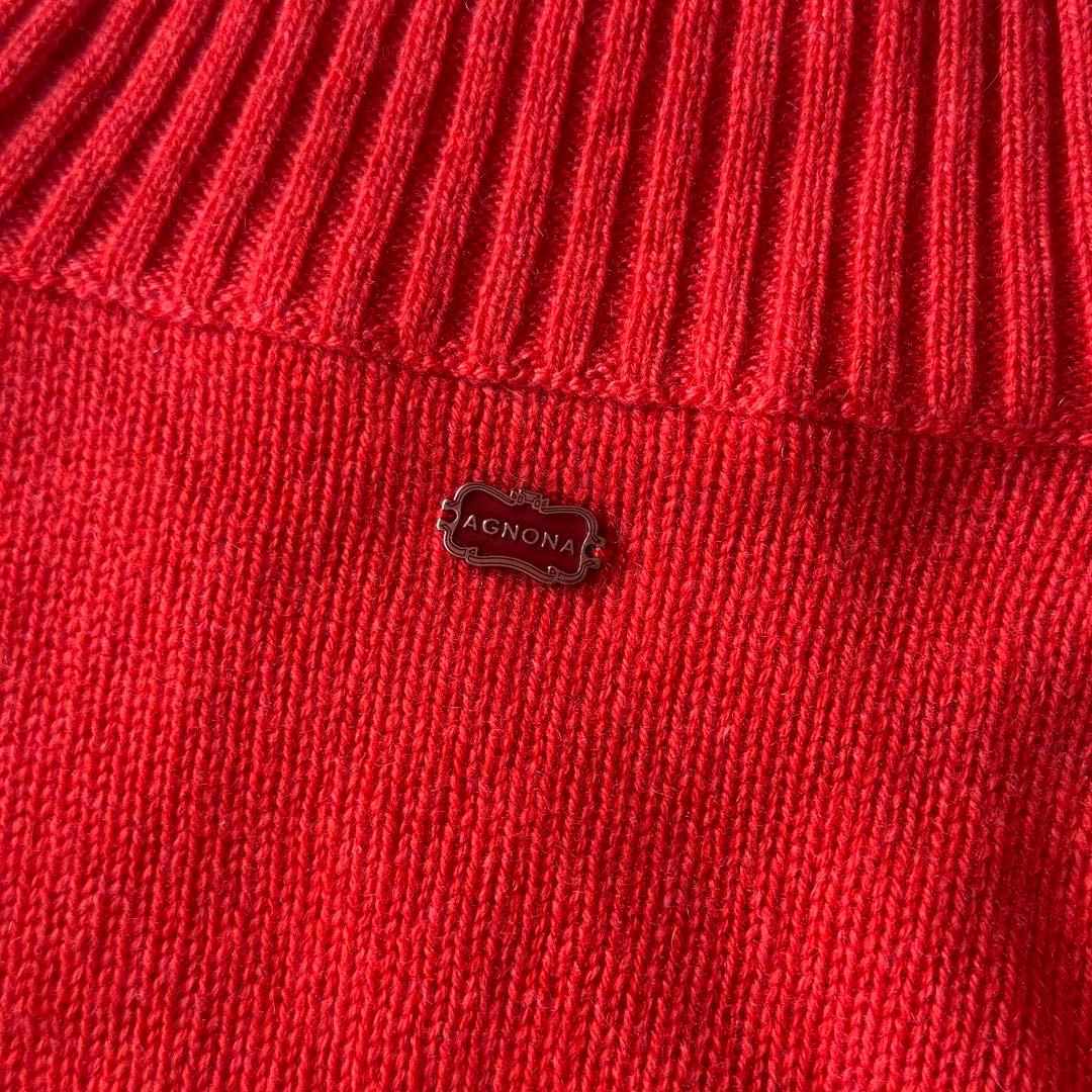 極美品 アニオナ AGNONA カシミヤ100％ ハイネックセーター オレンジ