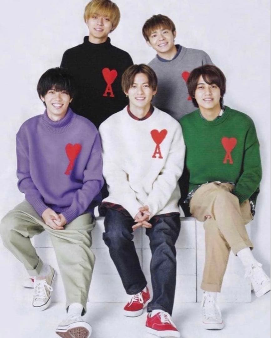 芸能人着用】AMI PARIS アミパリス ロゴニット セーター ホワイト M