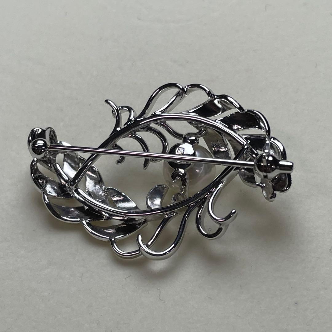 ミキモト アコヤ真珠 ブローチ 7.0mm SILVER