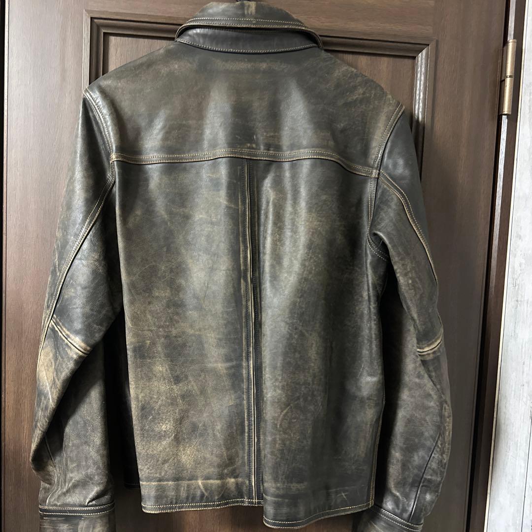 GAP old gap 90s レザージャケット 紺タグ ヴィンテージ加工 - メルカリ