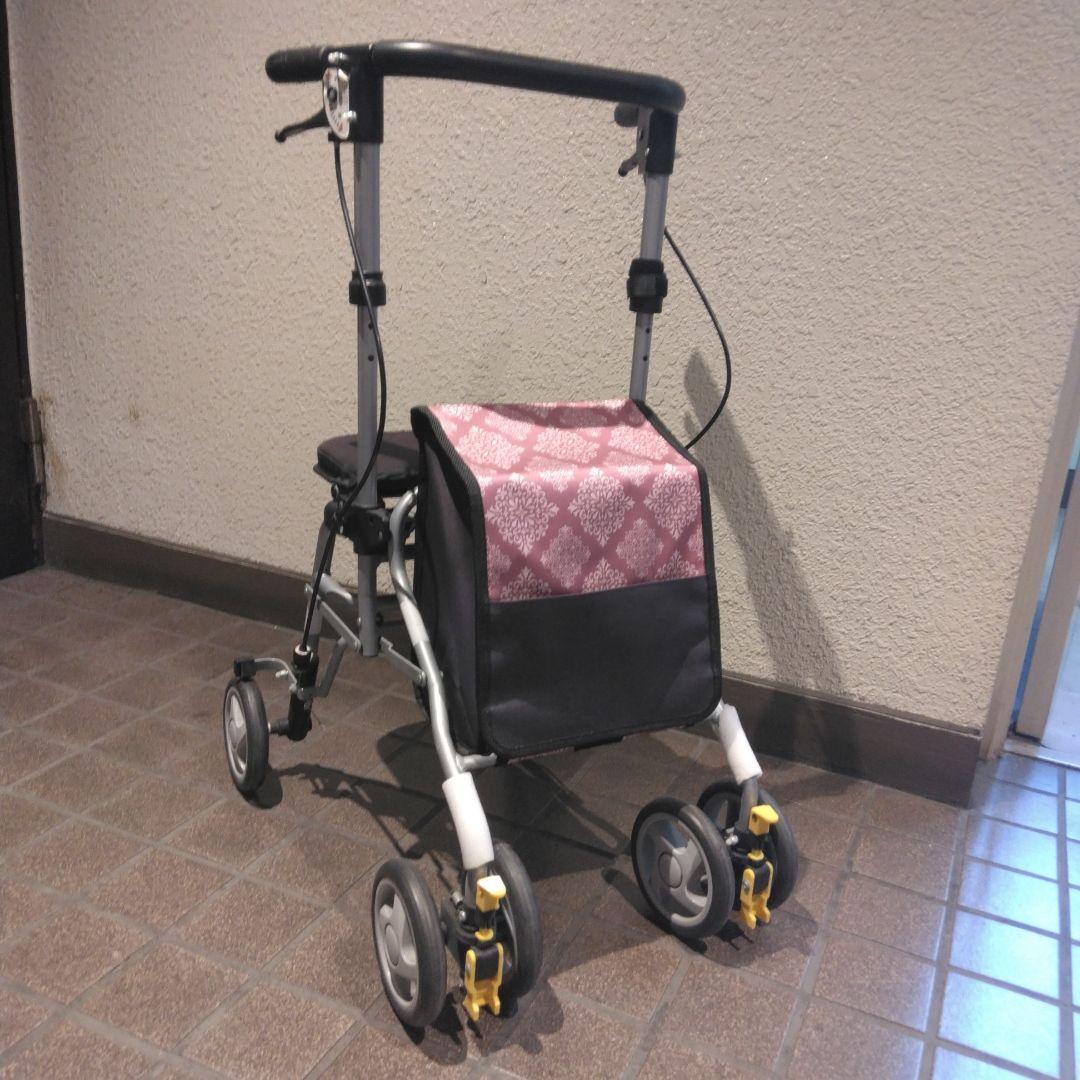 島製作所　シンフォニースリムSP ダマスクピンク　シルバーカー 島製作所 シンフォニーSPスリム／ダマスクピンク（島製作所）歩行車