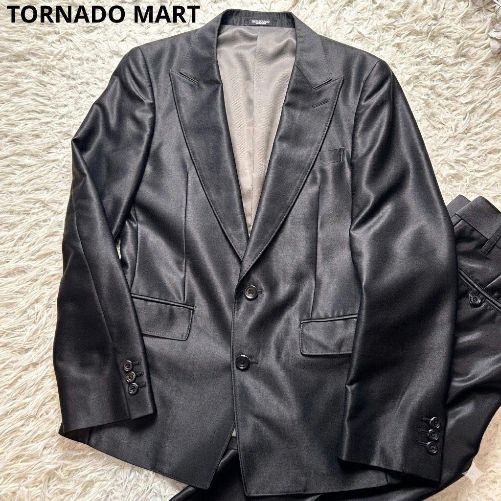 TORNADO MART 光沢 スーツ フレア セットアップ ブラック - メルカリ