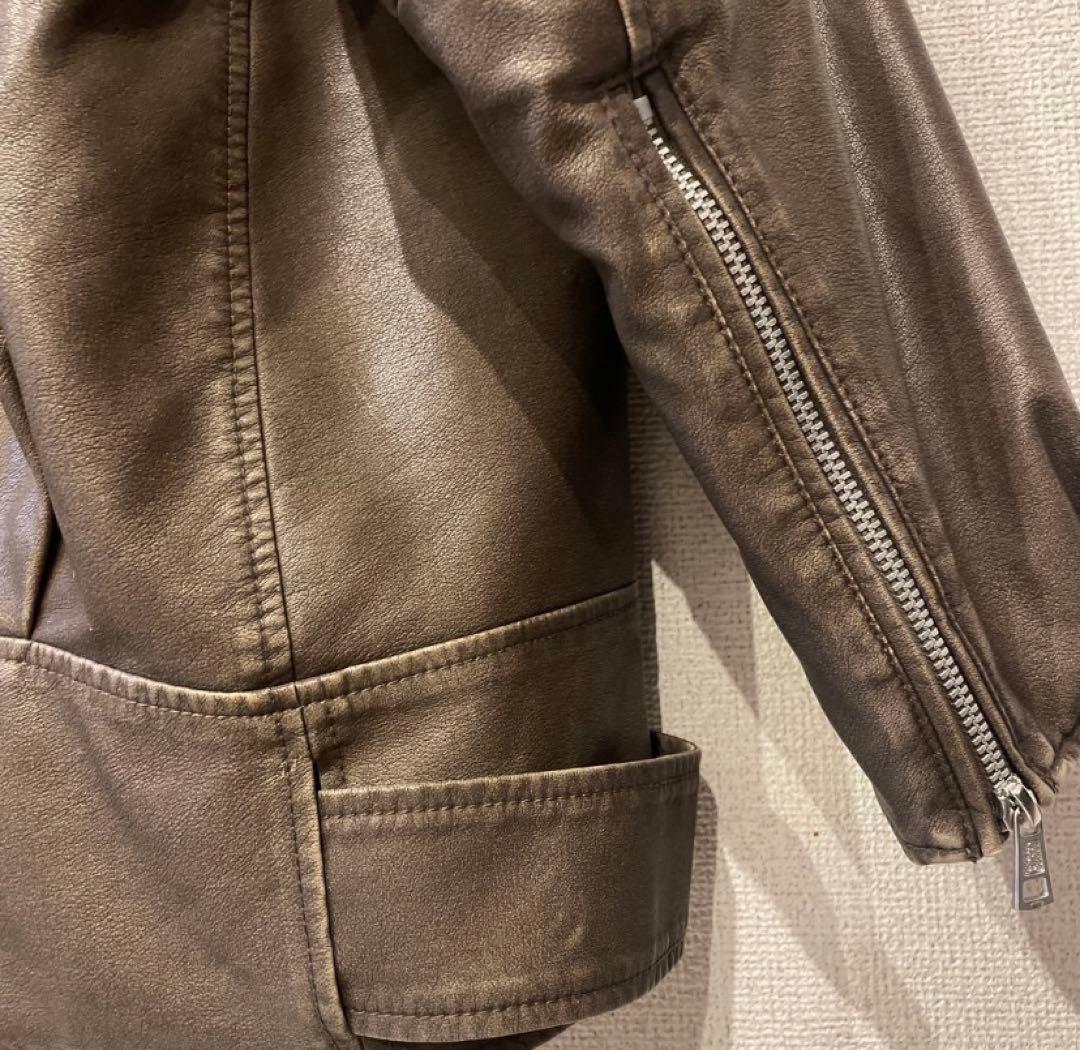 美品♡ VINTAGE WASH ECO レザーキルティングライダース - メルカリ