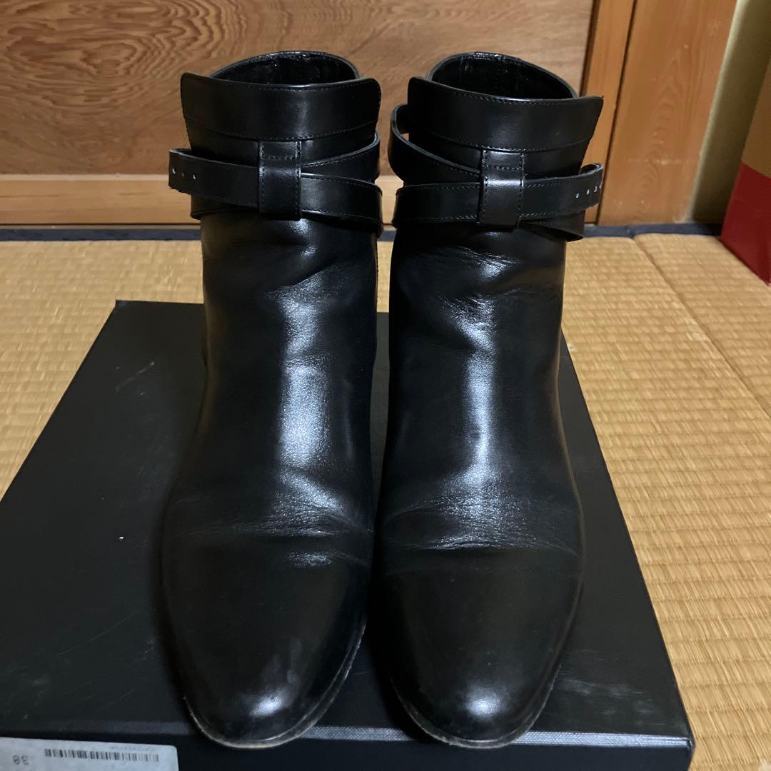SAINT LAURENT ブラックアンクルブーツ24.0 - メルカリ