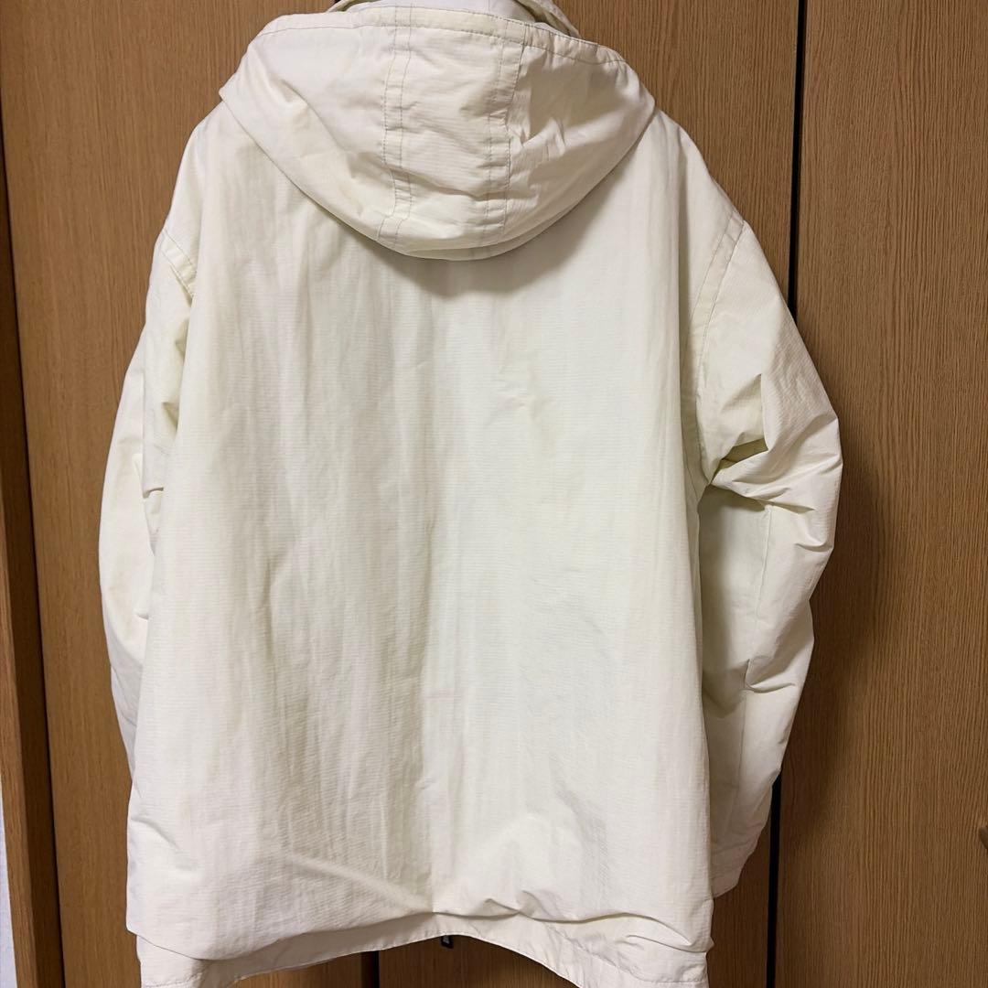 スキーウェア ホワイト/ネイビー フード付き - メルカリ