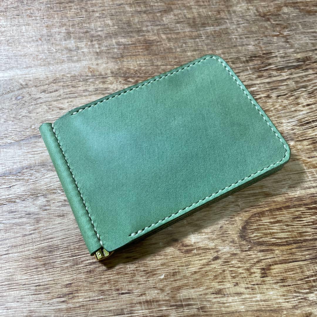 マネークリップ 本革 高級イタリアンレザー 手縫い 革財布