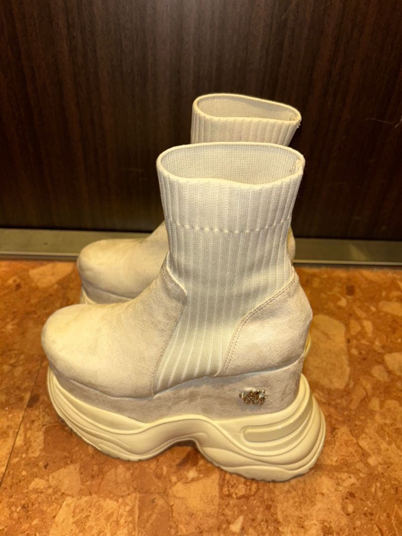 ミシェルマカロン ソックスライク厚底ブーツ michellMacaron XS - メルカリ