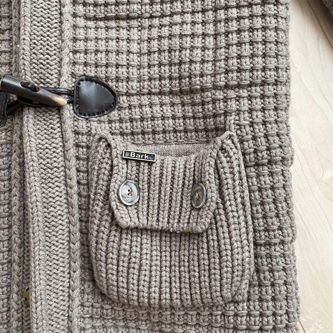 ニットダッフルコート フード付 ストームストラップ付 グレー bark