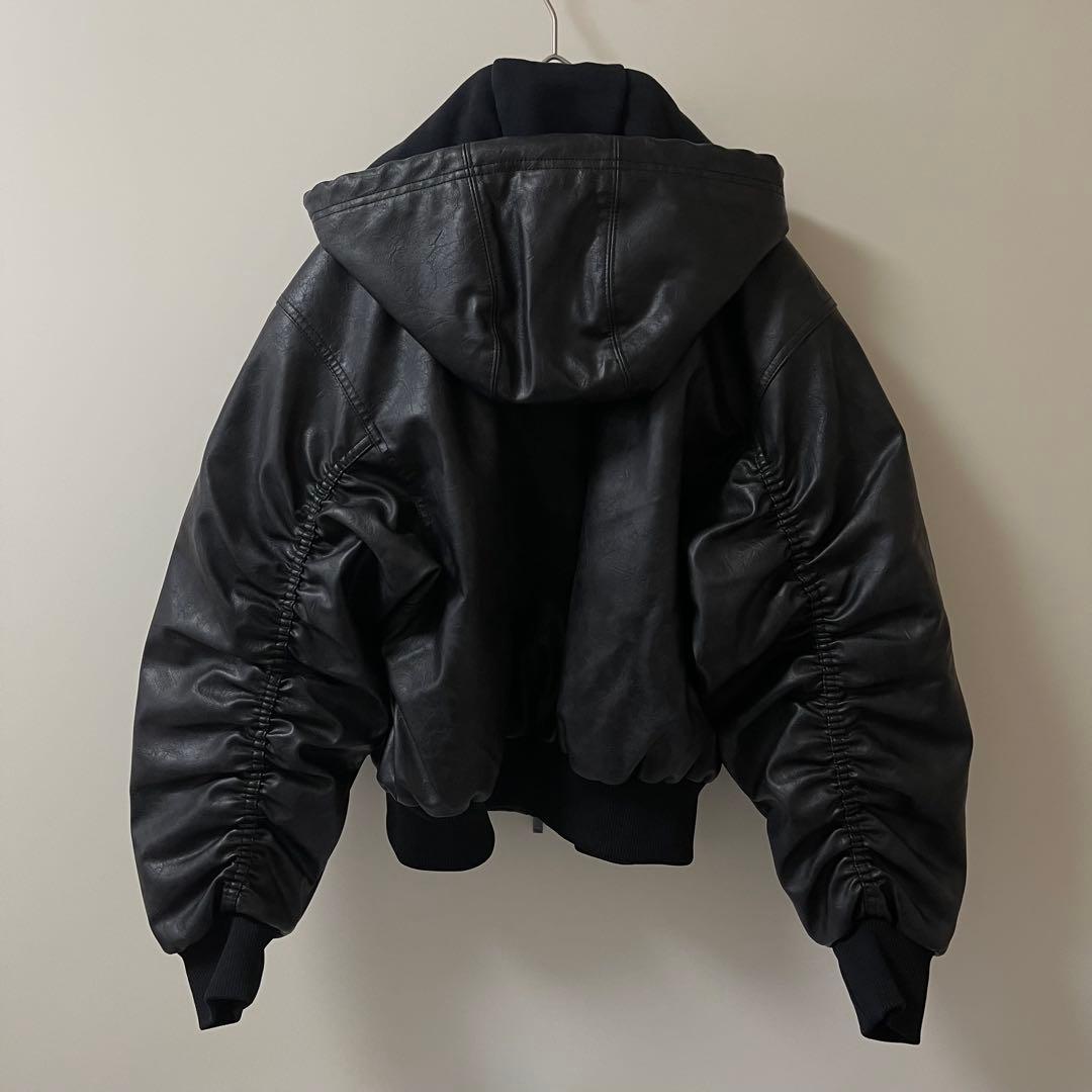 新品XL】ADILENIUMシーズン3 ビンテージ フェイクレザージャケット黒白