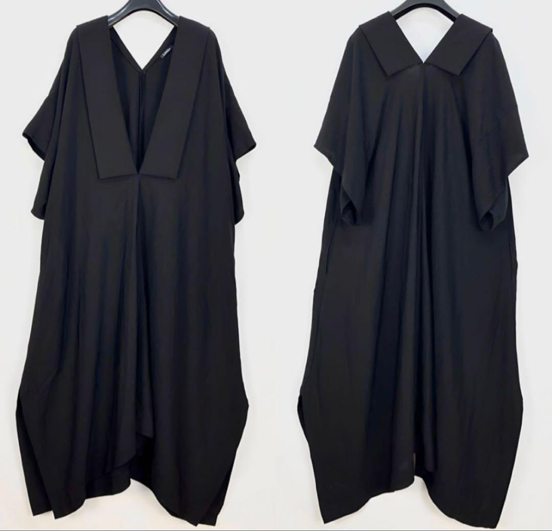 【美品】 LIMI feu リミフゥ ショールカラー ワンピース ドレス M Maglie le cassetto》ショールカラーワンピース