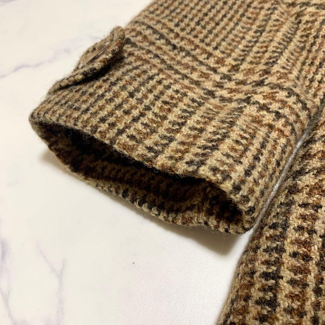 A.P.C アーペーセー 千鳥格子柄 ウールロングコート ブラウン S