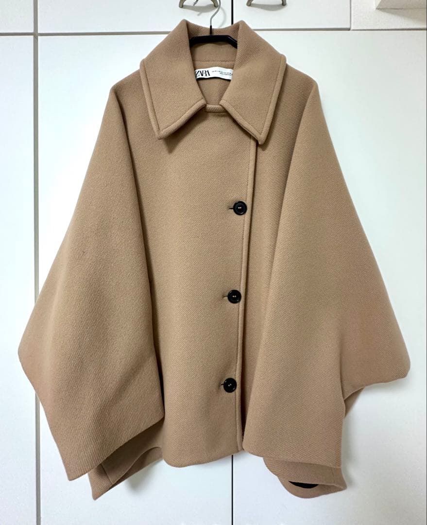 ZARAオーバーサイズショートコート キャメル M-L - メルカリ