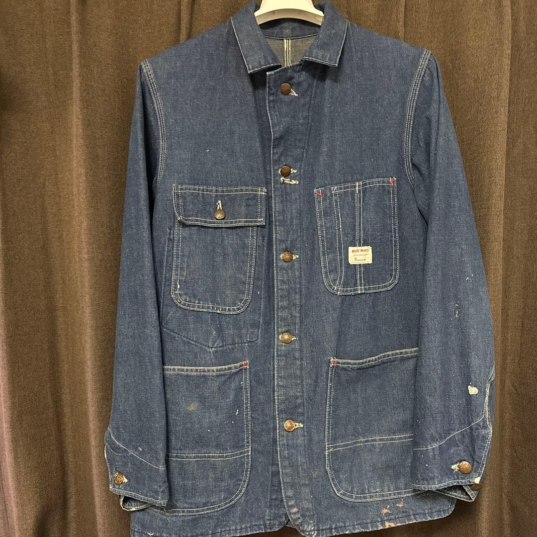 60s BIGMAC ビッグマック 濃紺デニムカバーオールデニムジャケットL