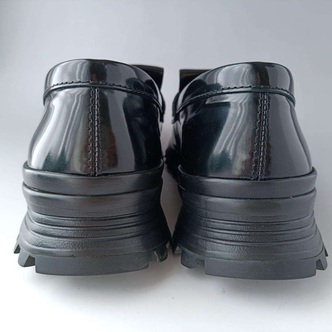 美品】トッズ ローファー フリンジ 厚底 TOD'S イタリア製 ブラック