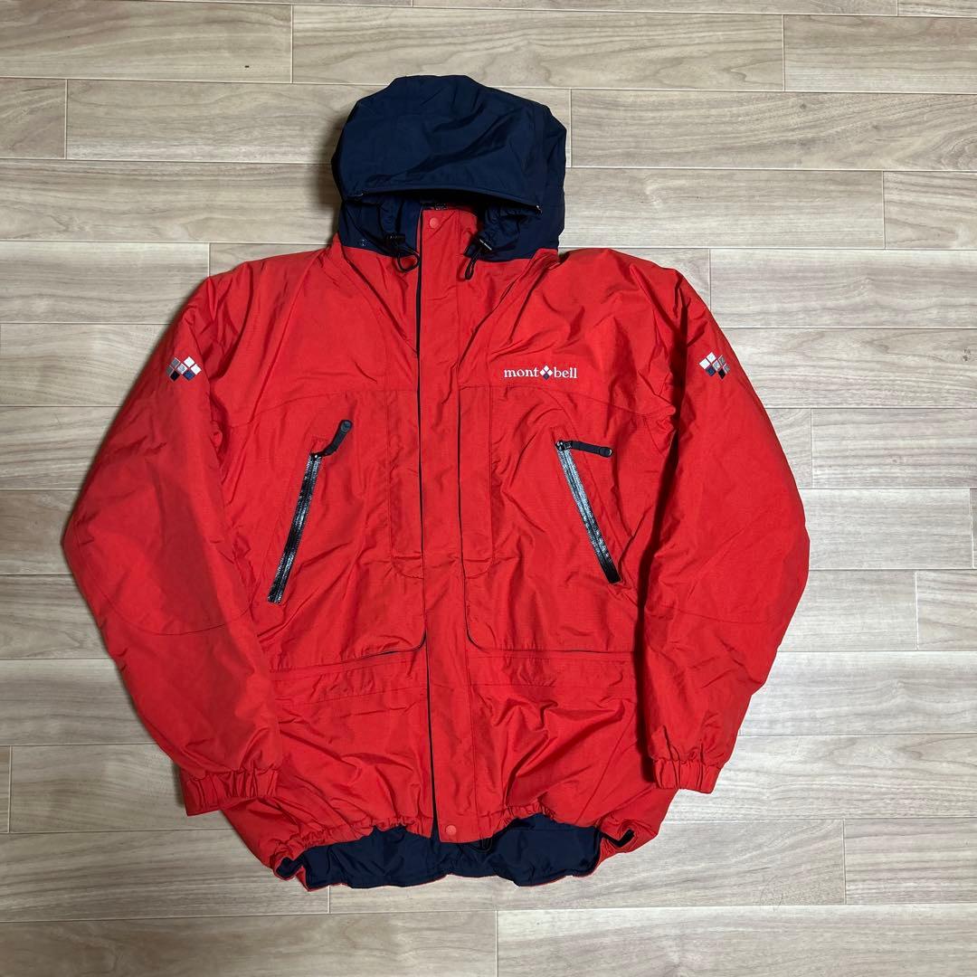 old mont-bell モンベル ダウン 赤マウンテンパーカー 古着 y2k - メルカリ