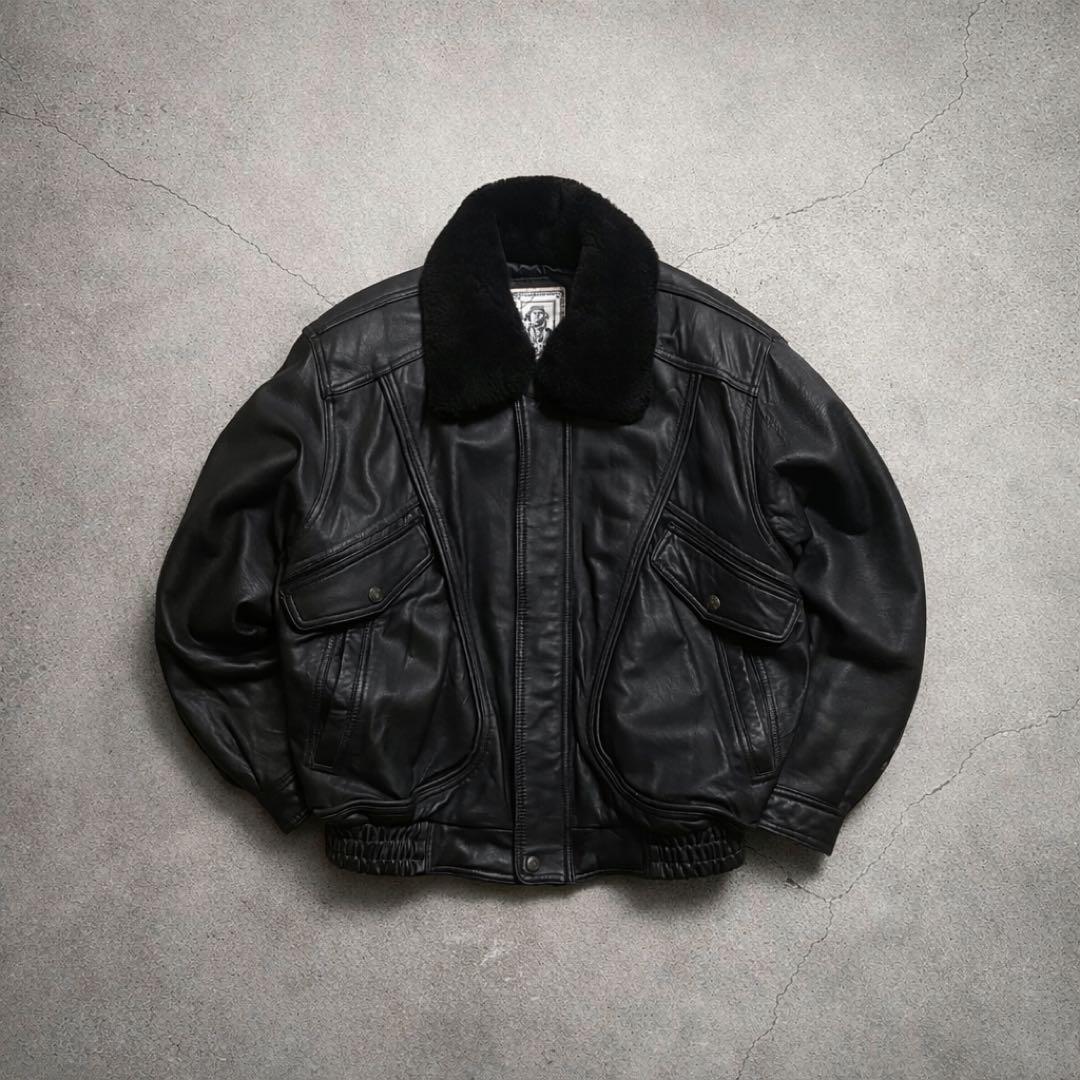 羊革】90s vintage leather jacket g1a2 短丈 - メルカリ