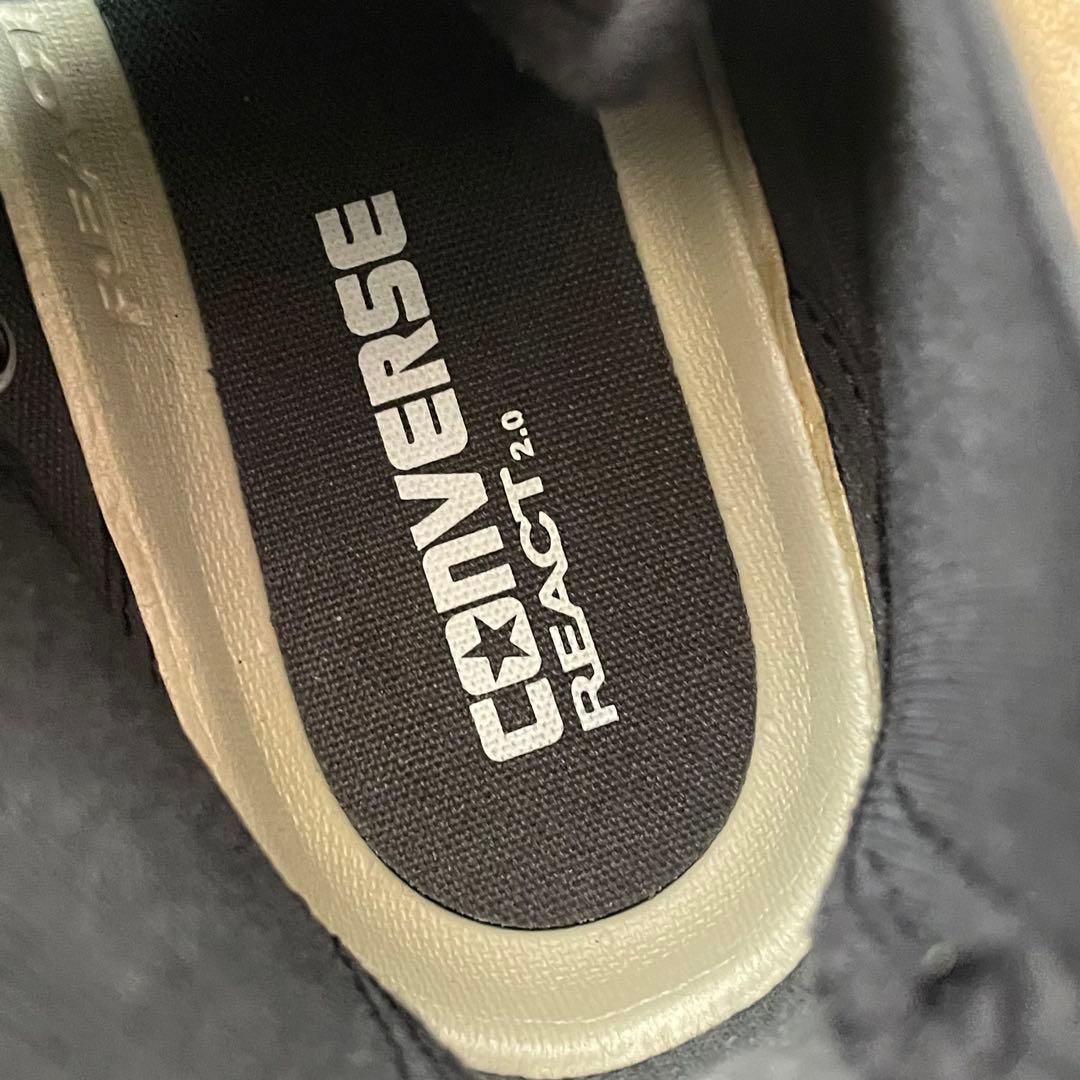 美品　CONVERSE ハイカット 厚底 黒 23.5cm オールブラック