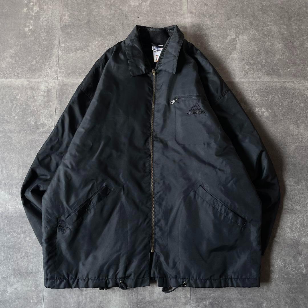 90s adidas 万国旗タグ ナイロンジャケット 刺繍ロゴ L 黒 A92 - メルカリ