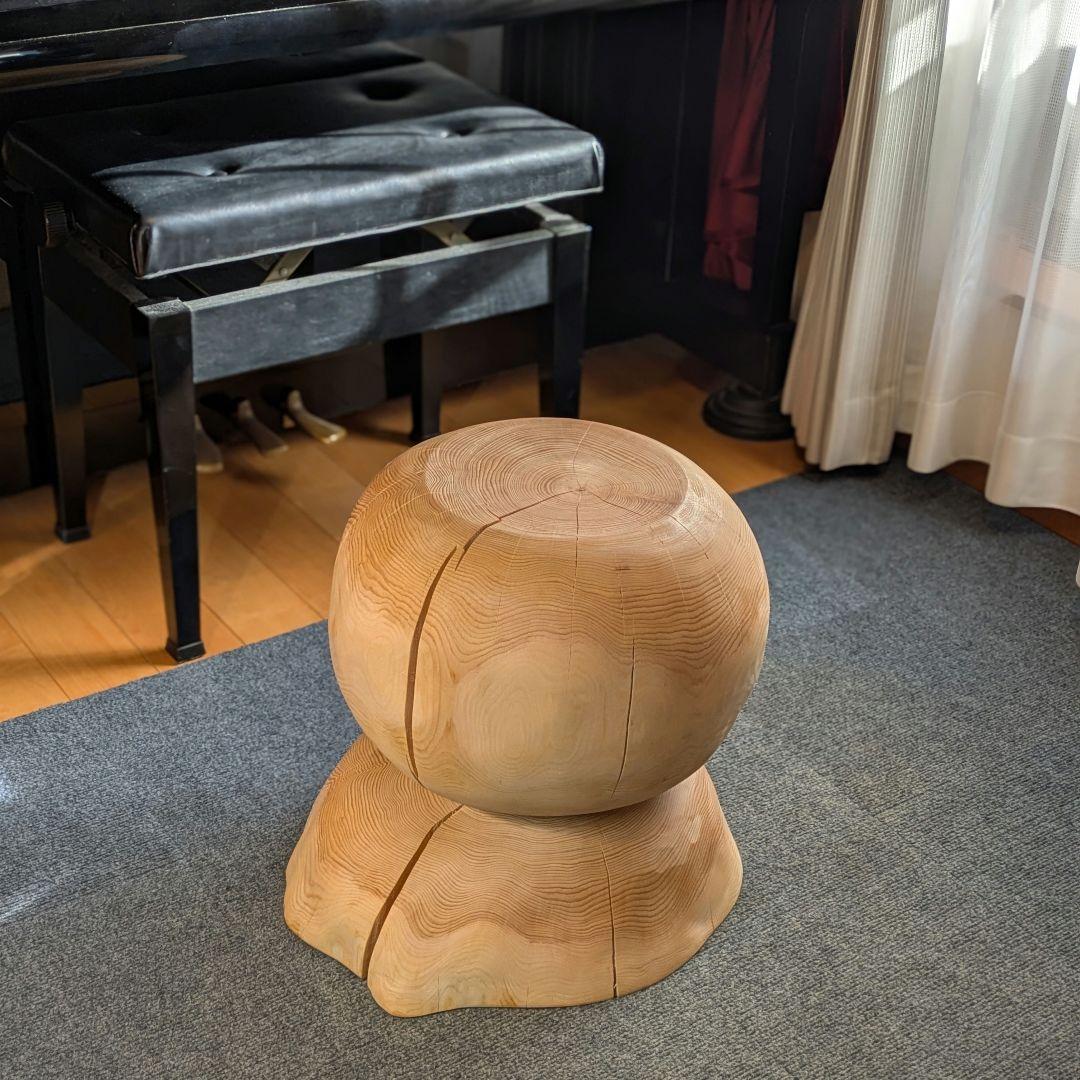 天然ヒバ 大型 切り株 丸太 椅子 スツール テーブル 高さ約41.5cm