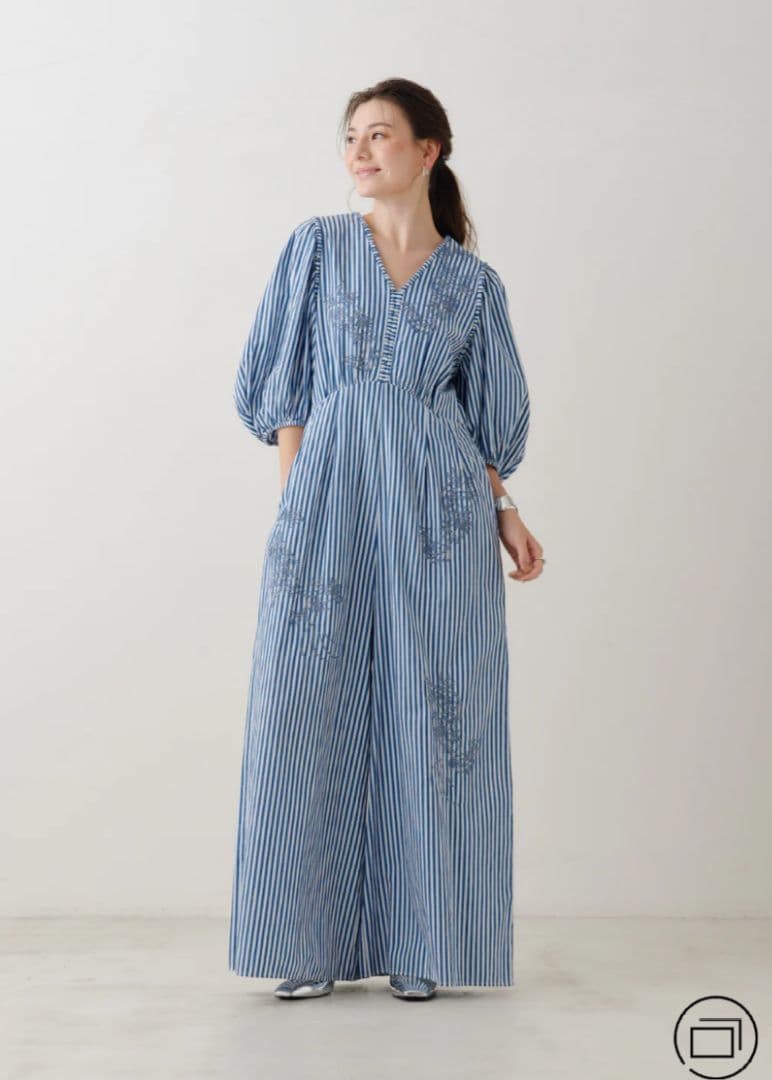 【完売品】kanako Sato×ヌキテパ　コットンストライプオールインワン