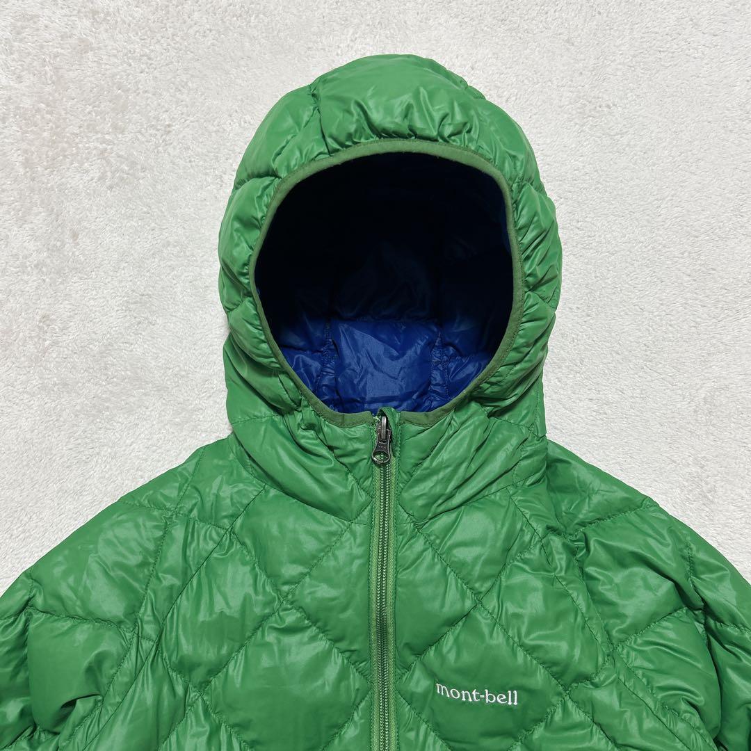 美品 mont-bell リバーシブル ダウンジャケット モンベルグリーン 青