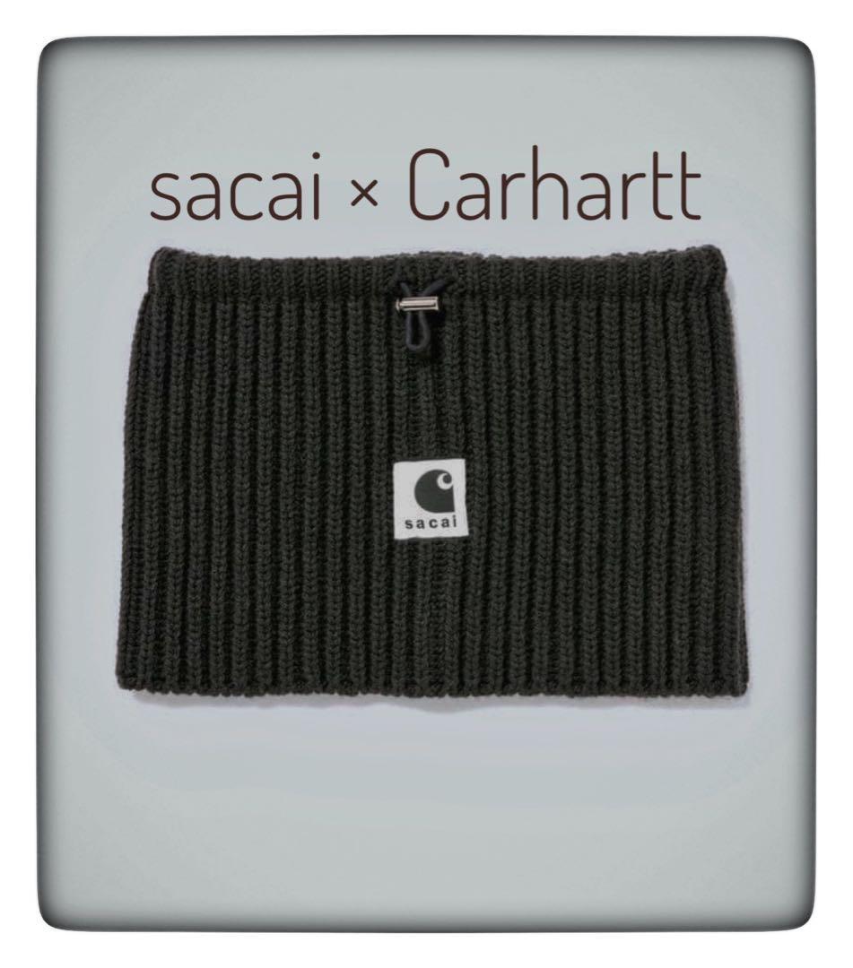 【最終値下】sacai Carhartt　ネックウォーマー ブラック Sacai Carhartt WIP ネックウォーマー(黒) - メルカリ