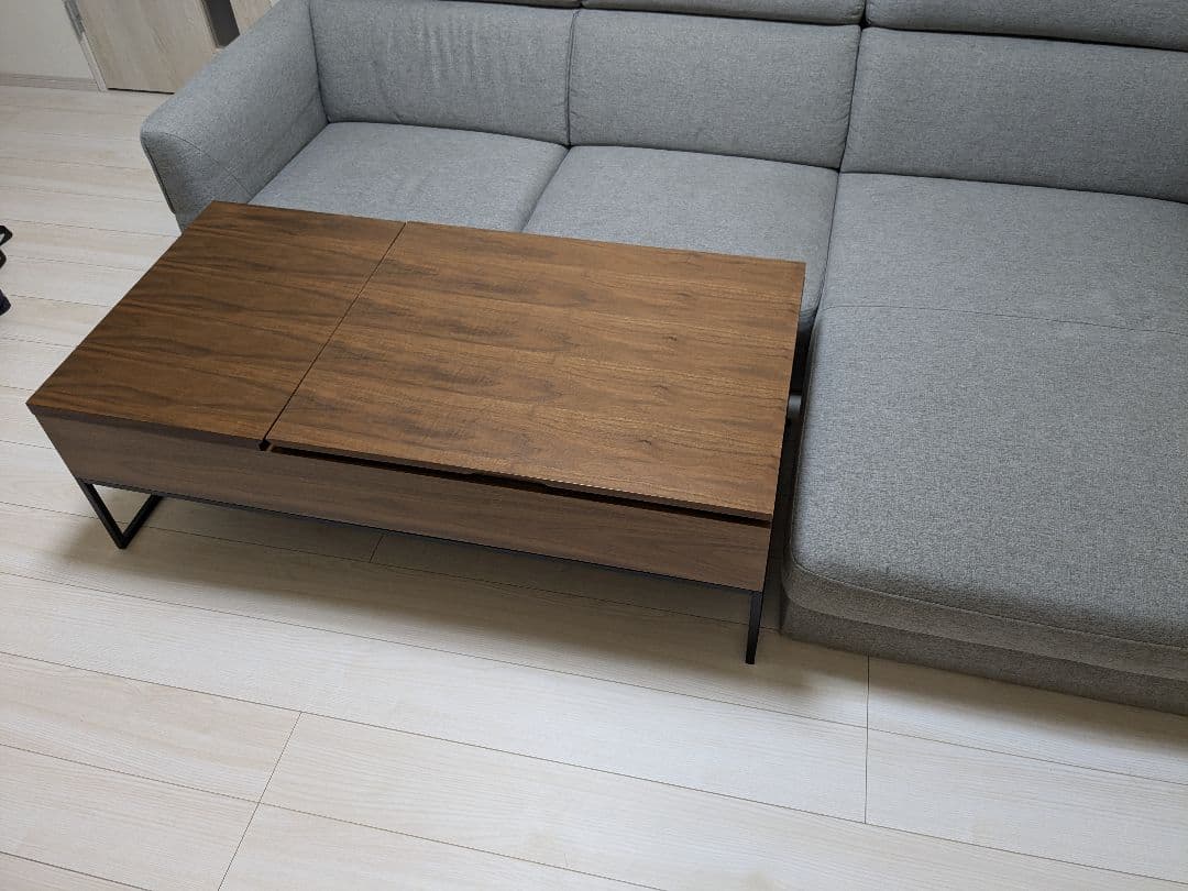 naga-tan【美品】ニトリ 昇降リビングテーブル 天然木突板仕様の昇降テーブル (BR) | ニトリネット【公式】 家具