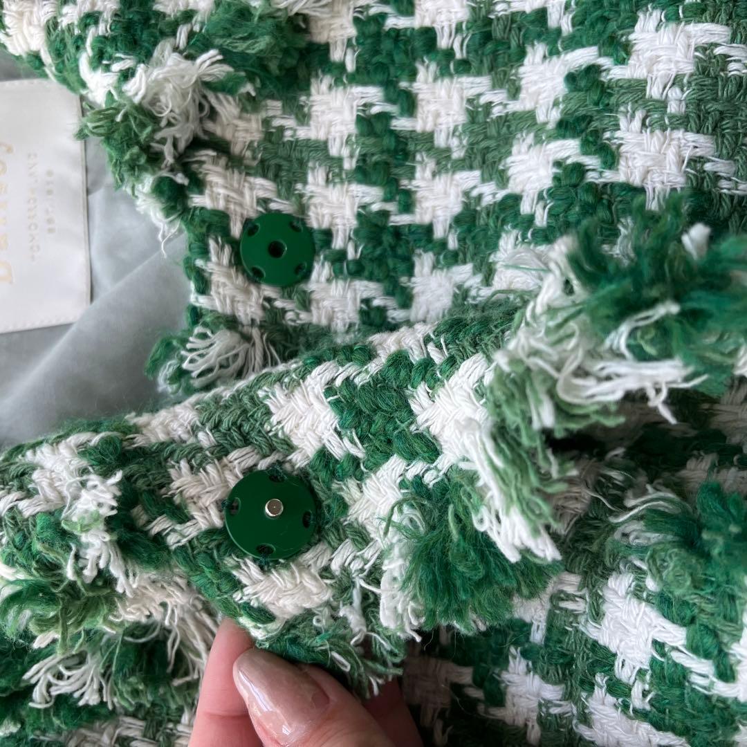 TOMORROWLAND ハウンドトゥースツイード フリンジジャケット - メルカリ