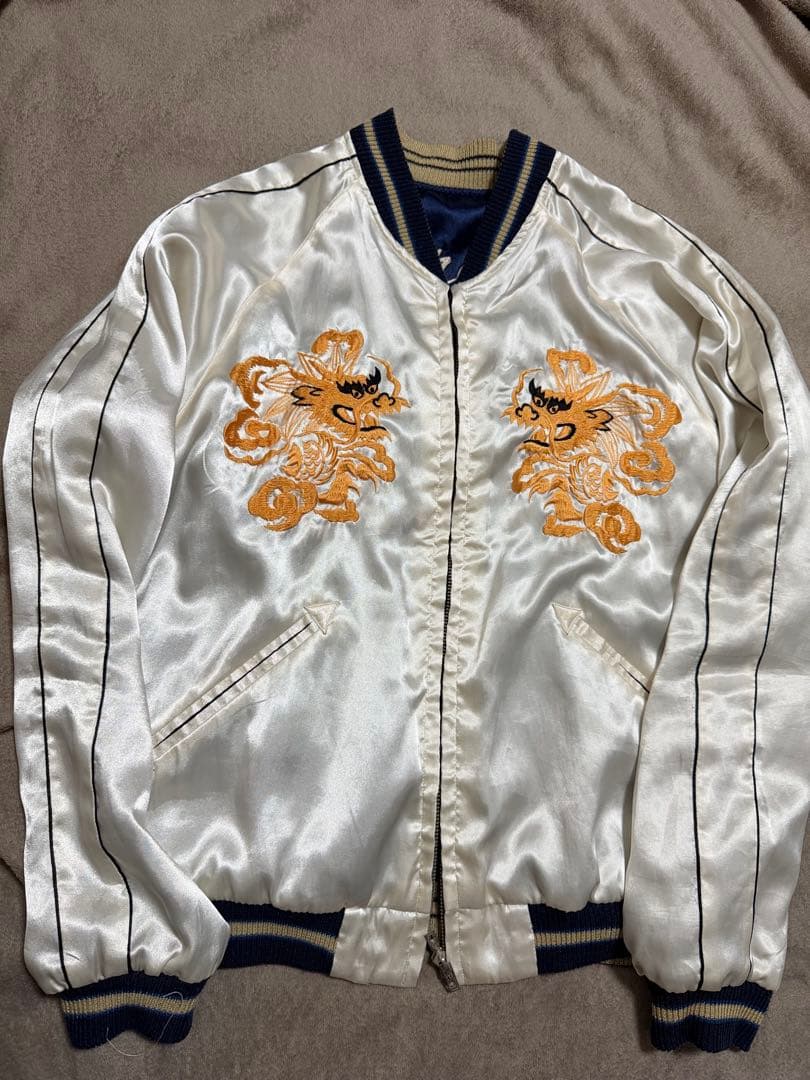 2面用 テーラー東洋 スカル 龍 日本限定版 スカジャン vintage サテン