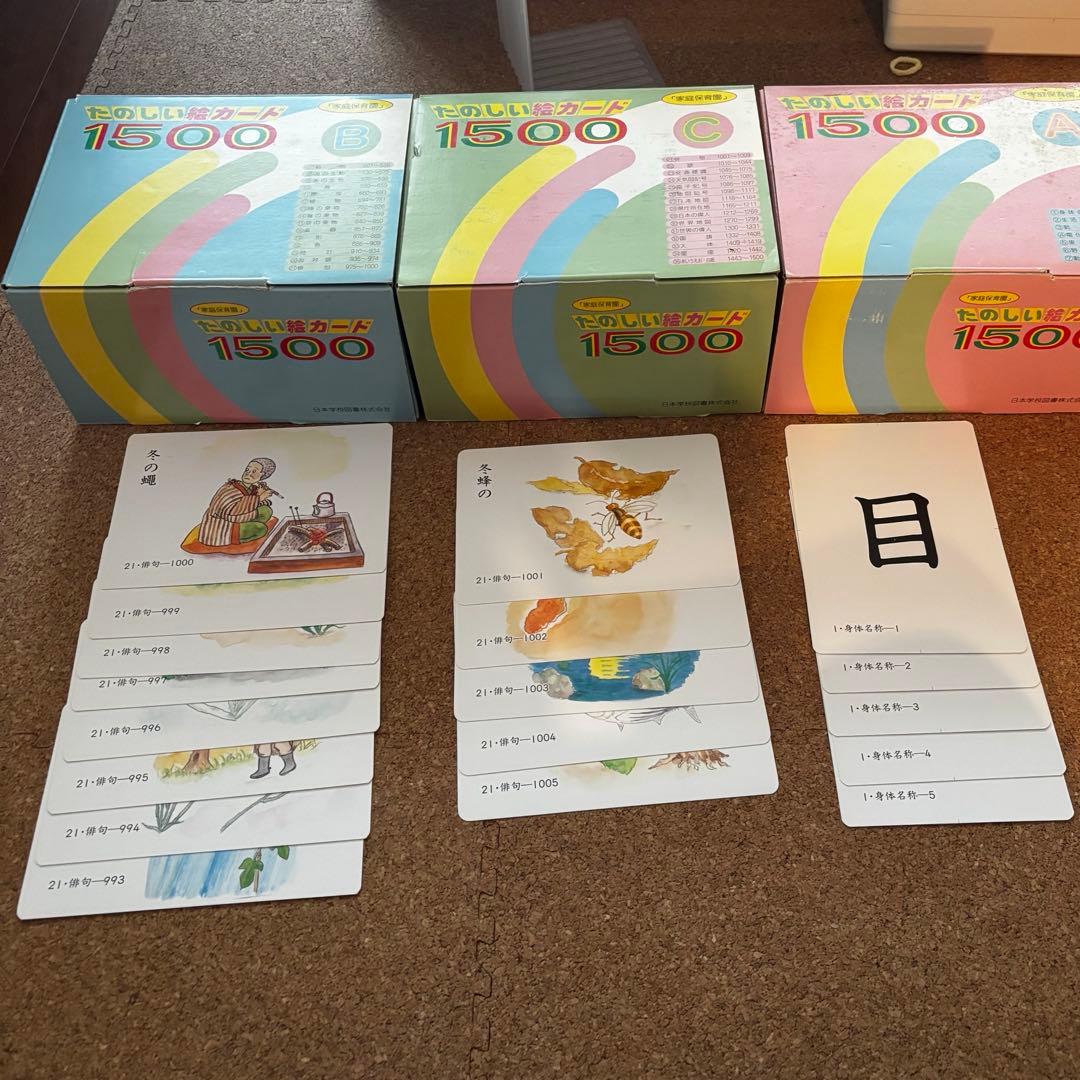 家庭保育園「たのしい絵カード1500」 A~Cセット - メルカリ