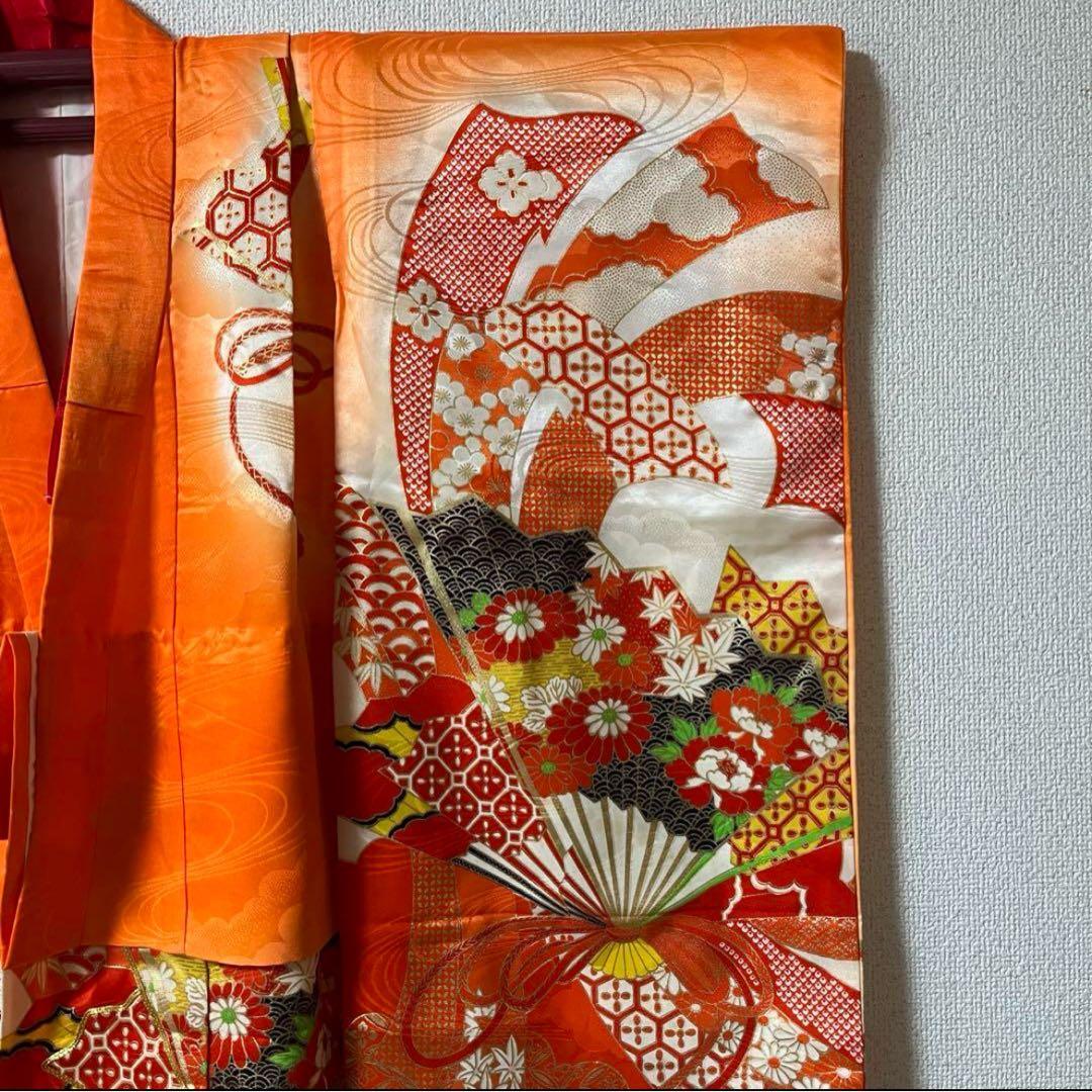 七五三 5歳 7歳 オレンジ 着物セット アンティーク - メルカリ